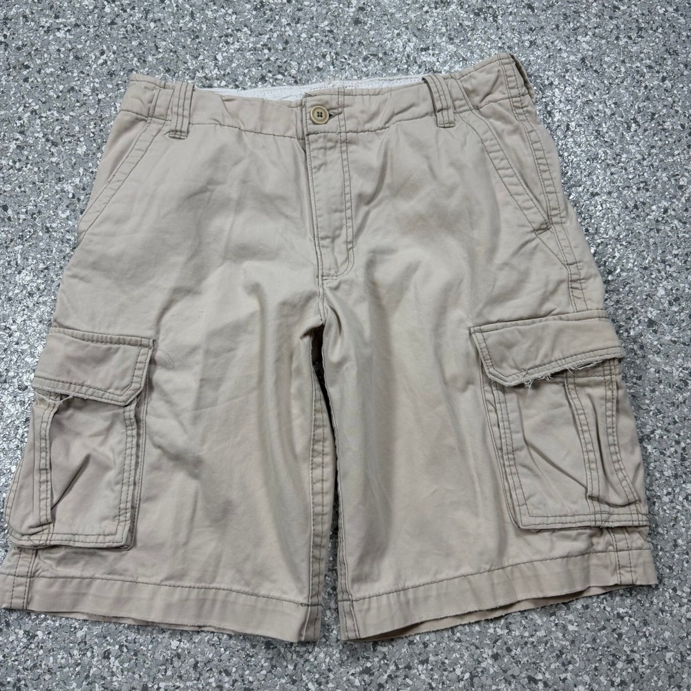 Y2K Aeropostale Baggy Cargo Shorts Men's 33 Tan Skater Loose Fit